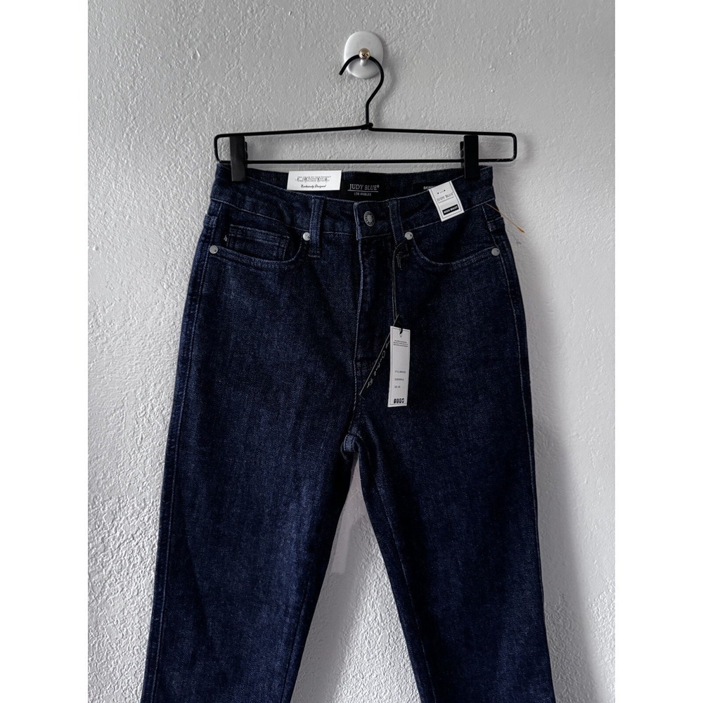 Judy Blue Tummy Control Skinny High Waist Jeans Raw Hem Dark Wash Sz 26‎ - Picture 11 of 16